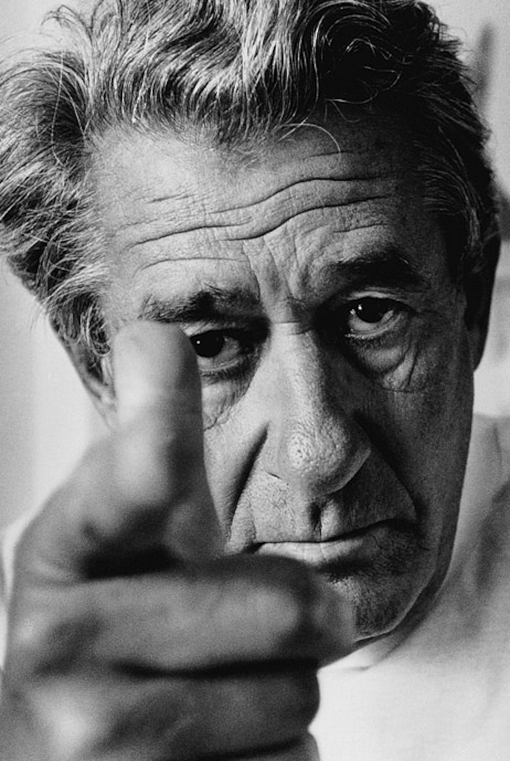 Helmut Newton portrait, black and white